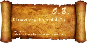 Olsovszky Barnabás névjegykártya