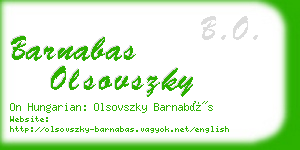 barnabas olsovszky business card